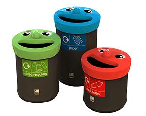 Smiley Face Recycling Bin, 52 litres