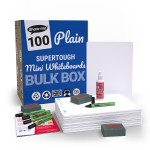 Show-me A4 Supertough Plain Mini Whiteboards, Bulk Box, 100 Setsabc