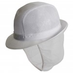 Trilby Hat, with Snood, White, Largeabc
