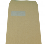 Envelopes, Pocket, C4, Buff Manilla, Self Seal, Window, Pack of 250abc