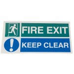 Fire Exit Keep Clear Sign, Self Adhesiveabc