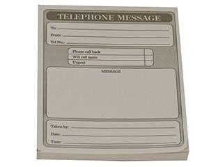 Telephone Message Pad, 80 sheets,125 x 100mm