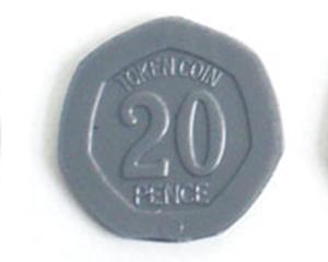 Plastic Coins, Pack of 100, 20p