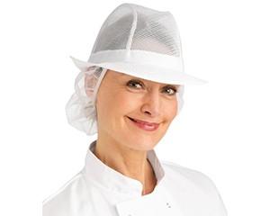 Trilby Hat, with Snood, White, Medium