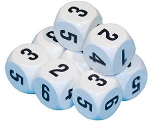 Dice 1-6, 18mm, Pack of 10