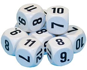 Dice 7-12, 18mm, Pack of 10