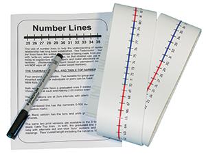 Number Lines Table Top, Pack of 5