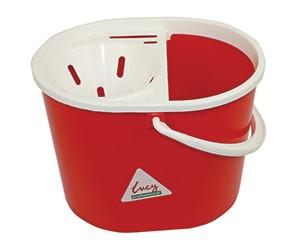 Mop Bucket, 15 litres, Detachable Strainer, Red