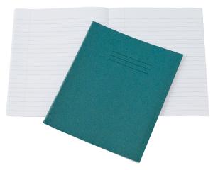 Exercise Books, 203x165mm, 48 Pages, Pack of 100, Ruled 8mm Feint and Margin, Green Covers