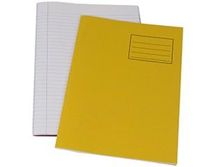 Exercise Books, A4, 80 Pages, Pack of 50, Ruled 8mm Feint and Margin, Yellow Covers