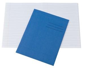 Exercise Books, 229x178mm, 80 Pages, Pack of 100, Ruled 8mm Feint and Margin, Blue Covers