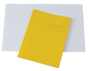 Exercise Books, 229x178mm, 80 Pages, Pack of 100, Ruled 8mm Feint and Margin, Yellow Covers