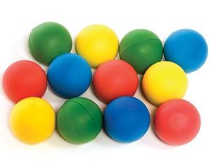 Foam Balls, Assorted Colours, Pack of 12