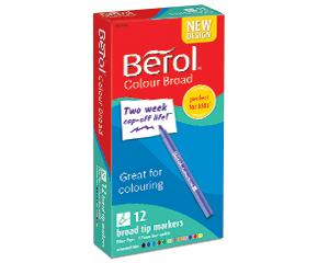 Berol Colourbroad Pens, Pack of 12, Assorted Colours