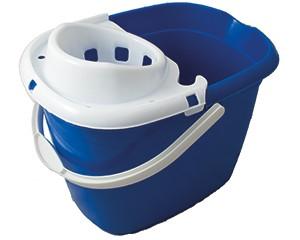 Mop Bucket, 15 litres, Detachable Strainer, Blue