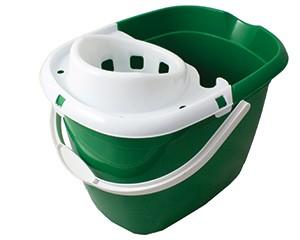 Mop Bucket, 15 litres, Detachable Strainer, Green