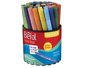 Berol Colour Broad Markers, Tub of 42, Assorted Colours