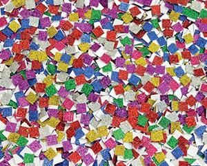 Glitter Mosiac Card Squares, Assorted Colours, Pack of 4000