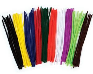 Pipe Cleaners, Pack of 100, Chenille, Assorted Colours