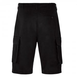 Cargo Shorts with Side Pouch Pockets, Black, Waist 32"
