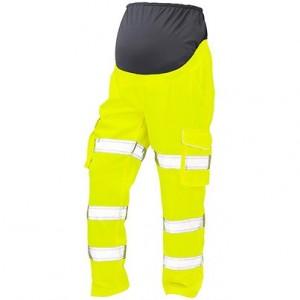 MATERNITY CARGO TROUSERS YELLOW, HI-VIS, SIZE 16