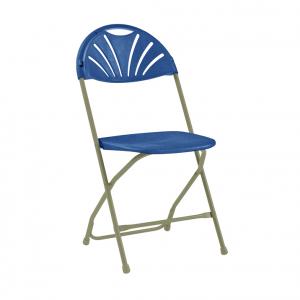 Gopak Comfort Poly Folding Chairs, Blue, Pack of 8