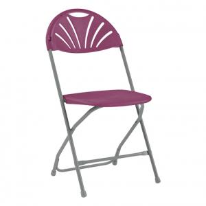 Gopak Comfort Poly Folding Chairs, Burgundy, Pack of 8