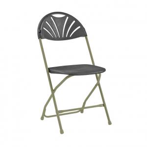 Gopak Comfort Poly Folding Chairs, Charcoal, Pack of 8