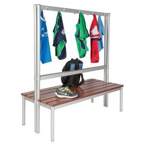 Gopak Changing Room Benches, 1600mm, 5 Silver Hooks