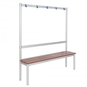 Gopak Changing Room Benches, 1600mm, 5 Coloured Hooks