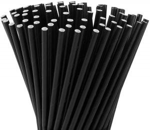 Solid Black 20cm Paper Straws, Pack of 250