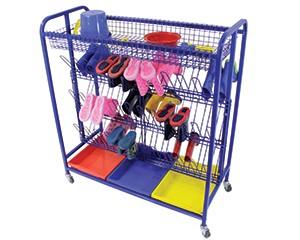 Large Welly Boot Storage Trolley. H 111 x D 45.5 x L 100cm
