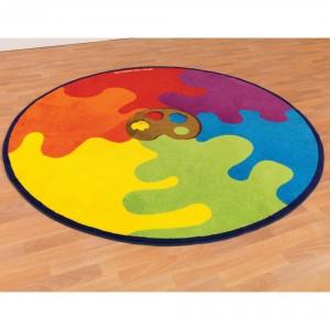 Decorative Colour Palette Carpet, 2m Diameter