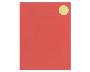 Exercise Books, A4, SEN, 48 Pages, Pack of 10, Ruled 8mm Feint and Margin, Red Cover/Cream Pages