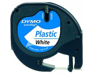 Dymo Letratag Tape, 12mmx4m, White