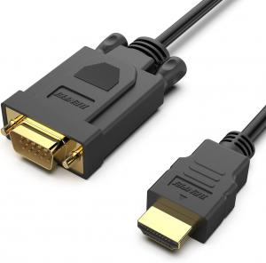 GOLD PLATED HDMI TO VGA 0.9 CABLE (MALE TO MALE) - BLACK