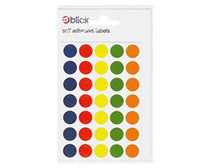Labels, Self Adhesive Circles, Assorted colours, 13mm, Pack of 140