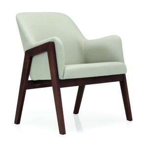 LUSSO LOUNGE UPHOLSTERED CHAIR WITH SOLID WOODEN LEGS