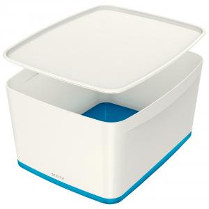 Leitz MyBox WOW Large with lid, Storage Box, Blue