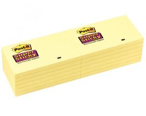 Post-It Super Sticky Canary, Pack of 12, 76mm x 127mm