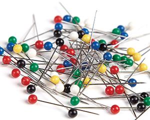 Map Tacks, Pack of 100, Assorted colours