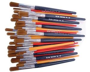 Paint Brushes, Golden Nylon Short Handled, Pack of 30