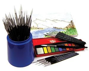 Paint Brushes, Sable Substitute, Pack of 50