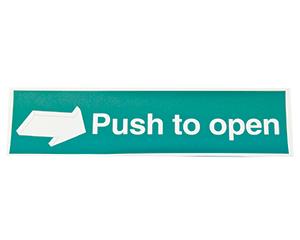 Push to Open Sign, Self Adhesive