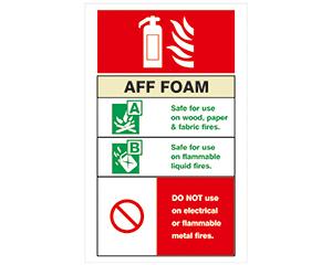 Fire Extinguisher Location Sign, AFFF Foam, Self Adhesive