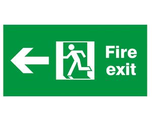 Fire Exit Sign, Man Running to the Left, Self Adhesive