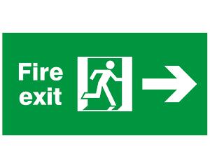 Fire Exit Sign, Man Running to the Right, Self Adhesive