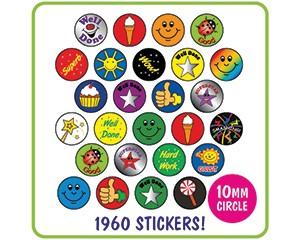 Mixed Stickers Value Pack, 10mm, Pack of 1960