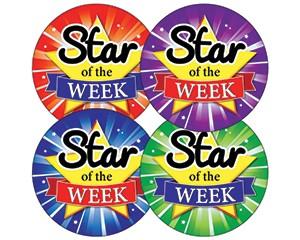 Star of the Week Stickers, 37mm, Pack of 35