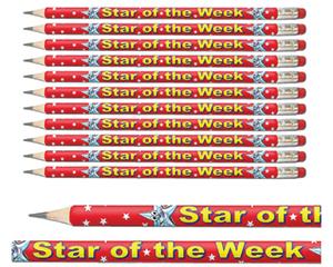 Star of the Week Pencils, Pack of 12, Red